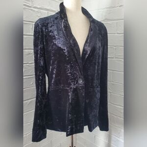 Sanctuary Crushed Velvet Single-Button Blazer in Black Color, Size M